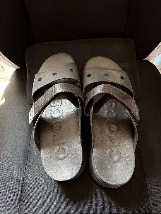 CROCS Shoes - CROCS Women Black Dual-Strap Slide Sandals